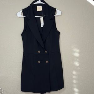 Francesca's black button up romper NWT